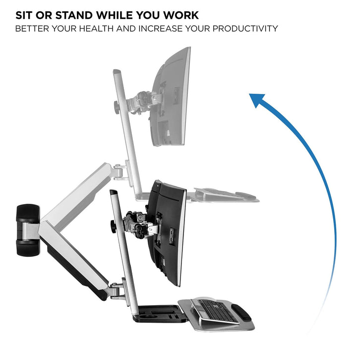 Mount It - Wall Mounted Dual Monitor Workstation