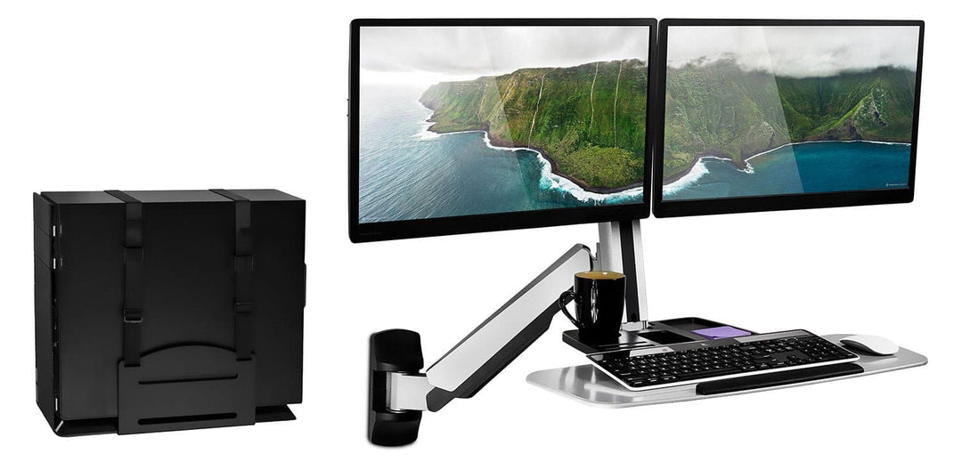 Mount It - Wall Mounted Dual Monitor Workstation