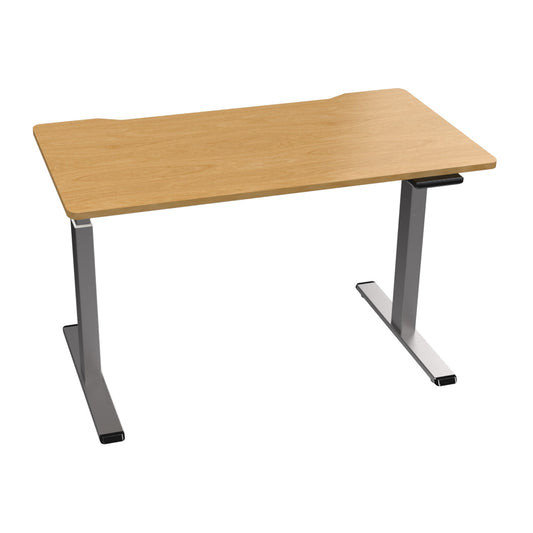 Mount It - Light Wood-Adjustable Electric Standing Desk With Matte Gray Legs