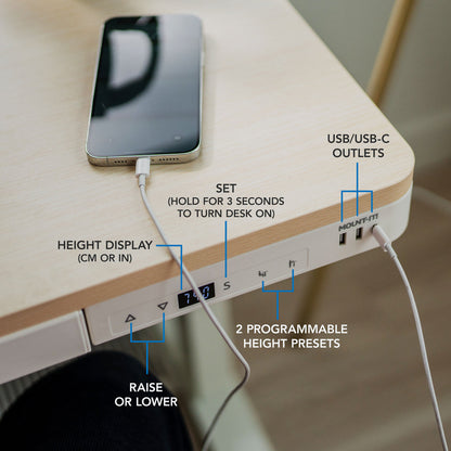 Mount It - Compact Height Adjustable Sit-Stand Desk with Drawer