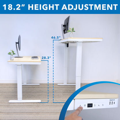 Mount It - Compact Height Adjustable Sit-Stand Desk with Drawer