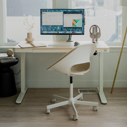 Mount It - Compact Height Adjustable Sit-Stand Desk with Drawer