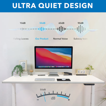 Ultimate Dual Motor Electric Standing Desk with 48" Tabletop - White Base