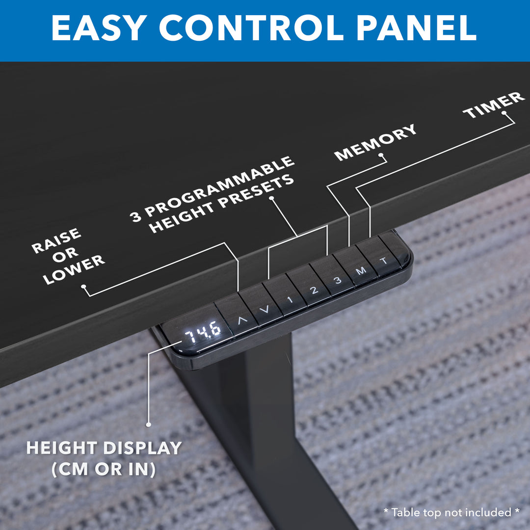 Ultimate Dual Motor Electric Standing Desk with 55" Tabletop - Black Base