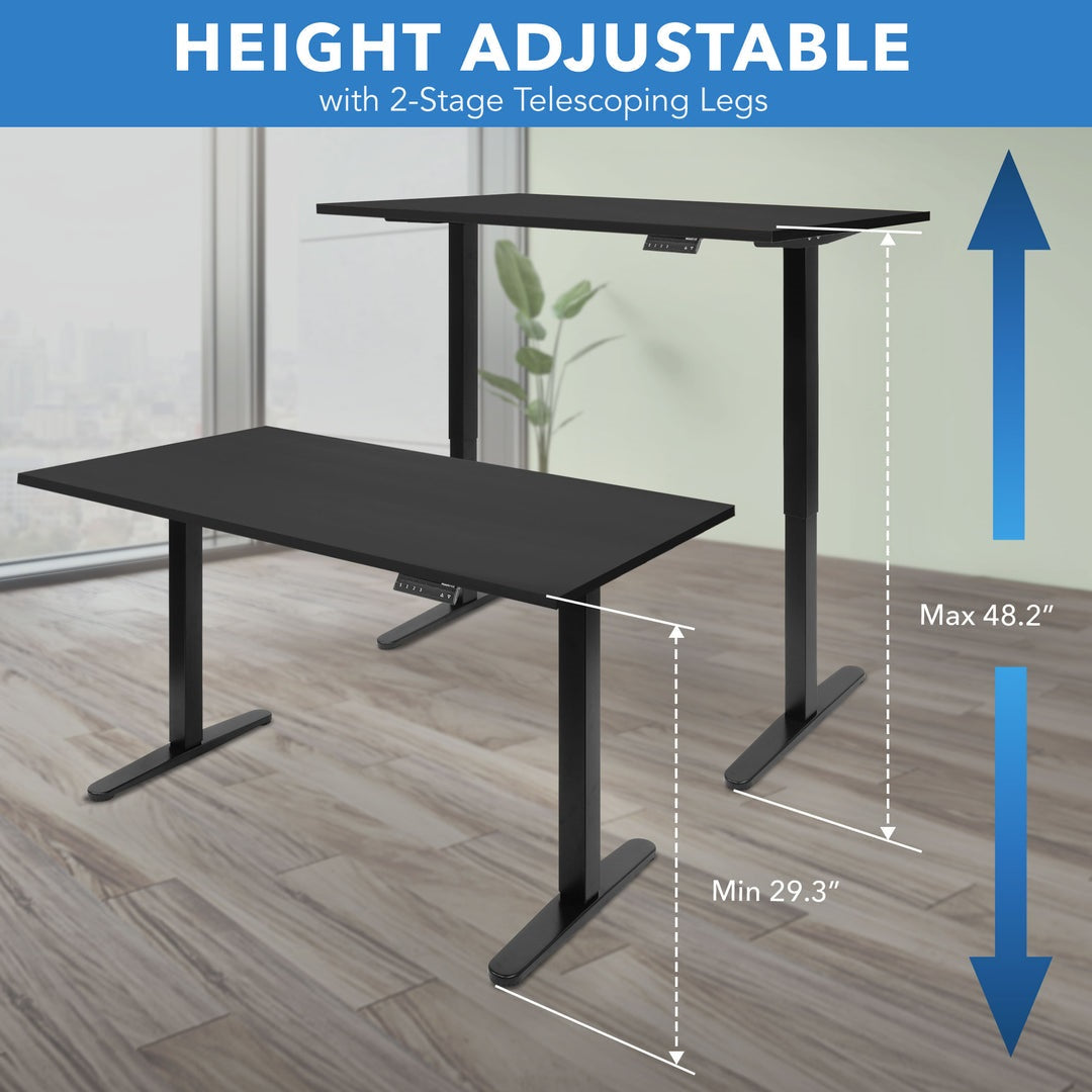 Mount It - Dual Motor Electric Standing Desk with 55" Tabletop - Black Base