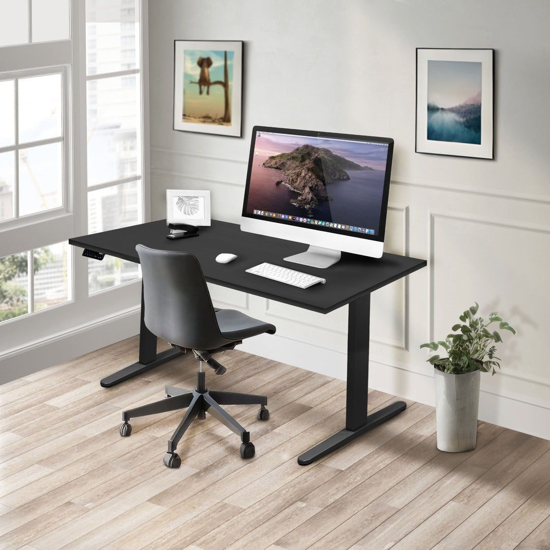 Mount It - Dual Motor Electric Standing Desk with 55" Tabletop - Black Base