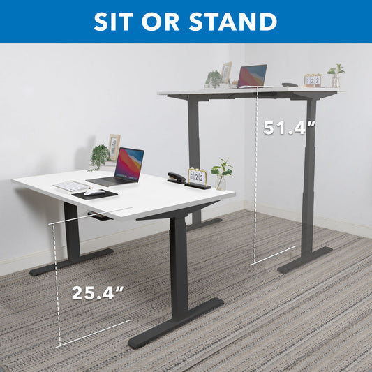 Ultimate Dual Motor Electric Standing Desk with 48" Tabletop - Black Base