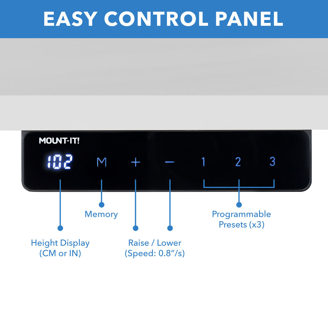 Mount It - Electric Standing Desk with 48" Tabletop - White Base