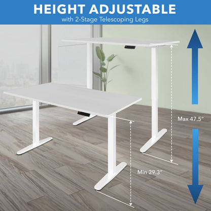 Mount It - Electric Standing Desk with 48" Tabletop - White Base