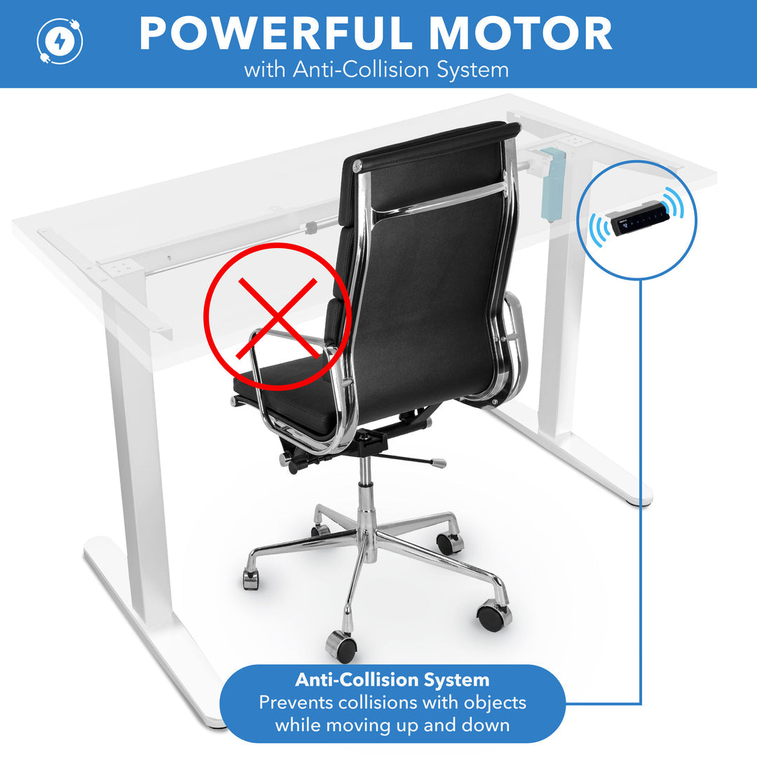 Mount It - Electric Standing Desk with 48" Tabletop - White Base