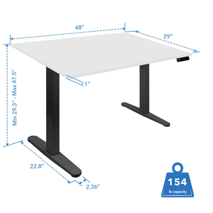 Mount It - Electric Standing Desk with 48" Tabletop - Black Base