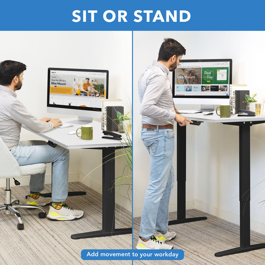 Mount It - Dual Motor Electric Standing Desk with 48" Tabletop - Black Base