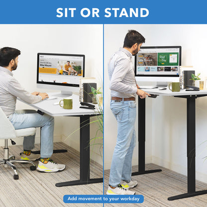 Mount It - Dual Motor Electric Standing Desk with 48" Tabletop - Black Base