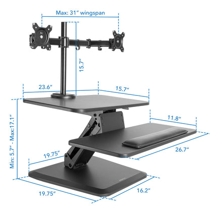 Mount It - Dual Monitor Sit-Stand Desk Converter