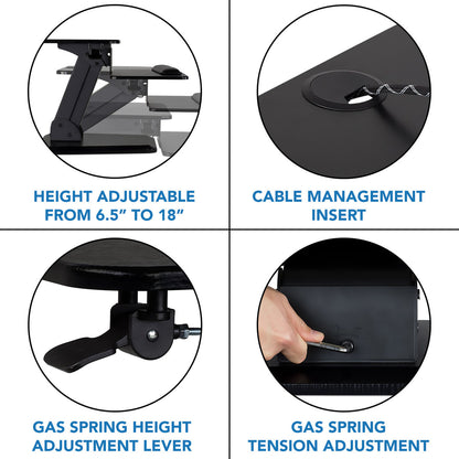 Mount It - Sit-Stand Desk Converter w/Gas Spring Arm