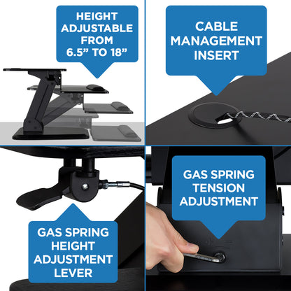 Mount It - Sit-Stand Desk Converter w/Gas Spring Arm