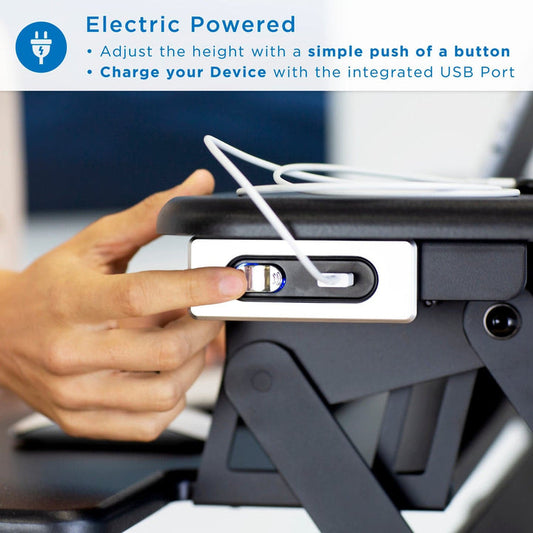 Mount It Electric Desk Converter with Built In USB Port