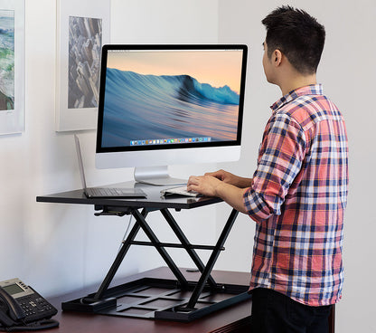 Mount It - Height Adjustable X-Lift Standing Desk Converter