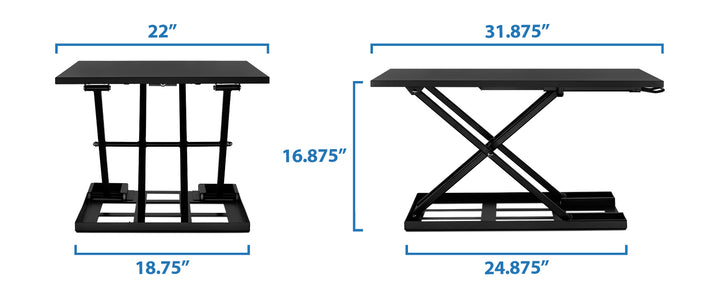 Mount It - Height Adjustable X-Lift Standing Desk Converter