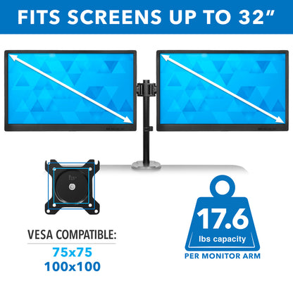 Sit-Stand Desk Converter with Dual Monitor Mount