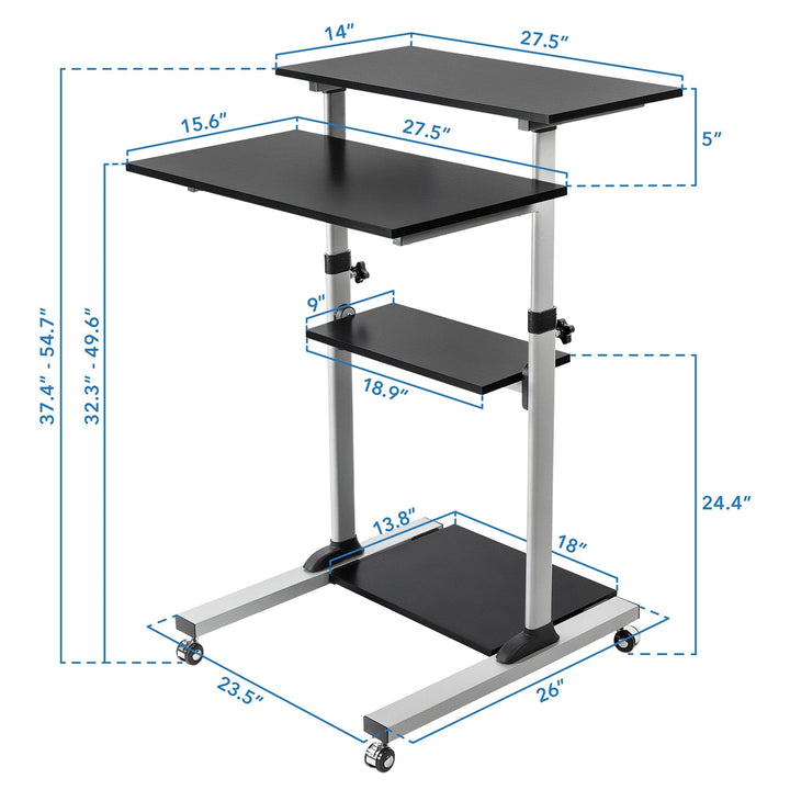 Mount It - Height Adjustable Rolling Stand up Desk MI-7940