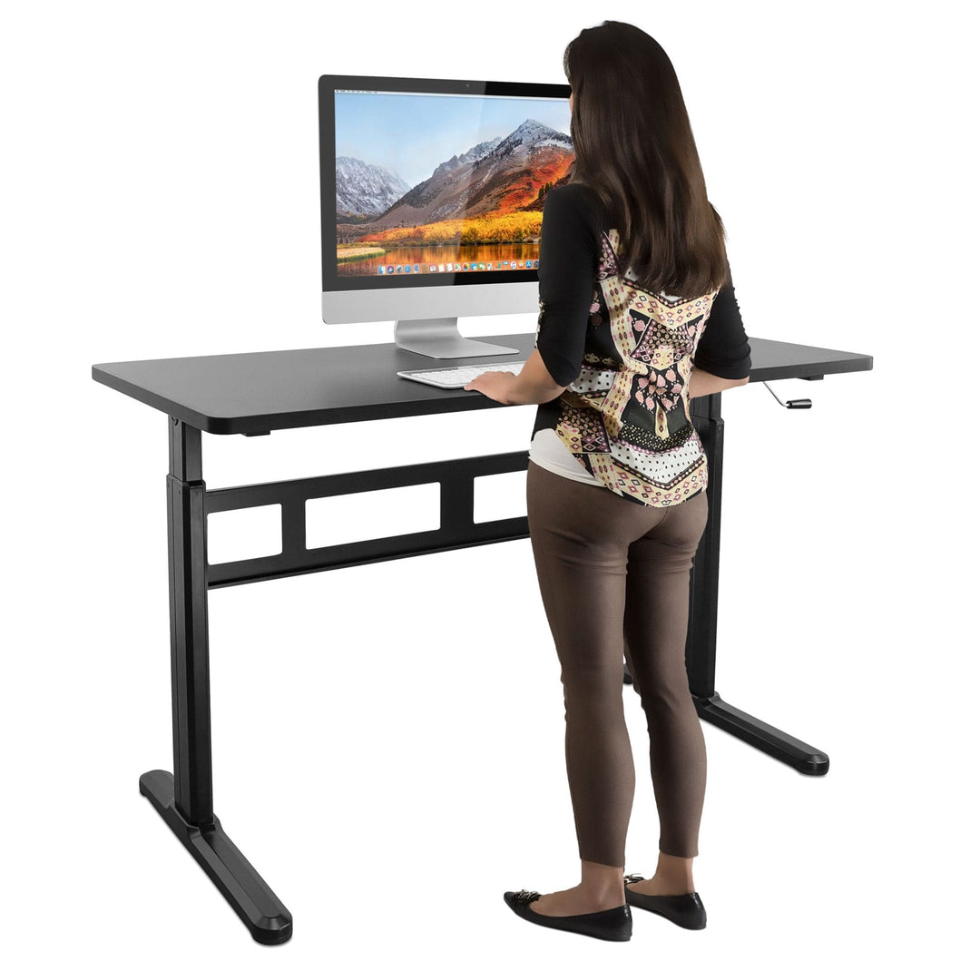 Hand Crank Standing Desk with 55" Tabletop