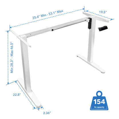 Mount It - Single Motor Electric Standing Desk Base