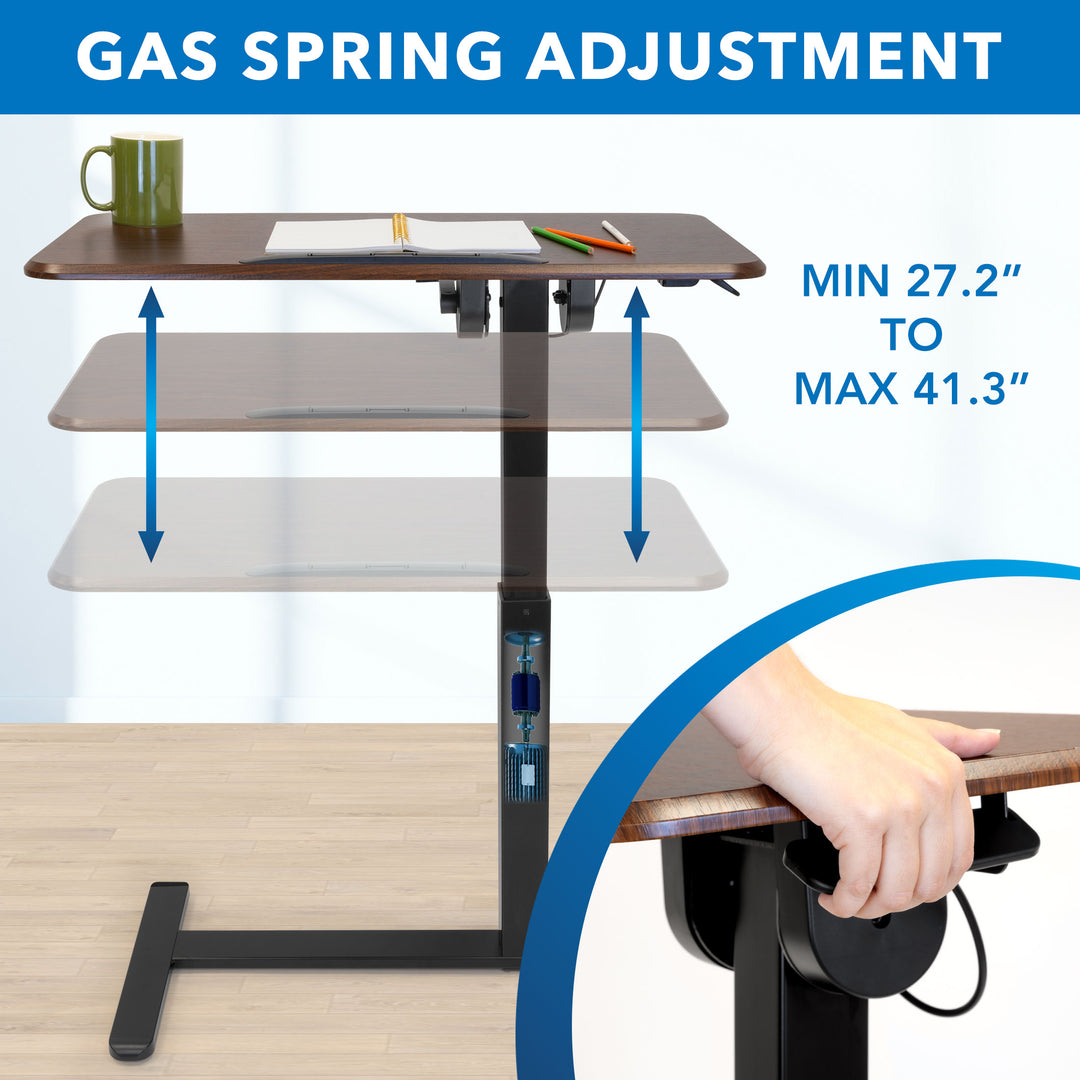 Mount It - Height Adjustable Overbed Desk with Tilt Tabletop