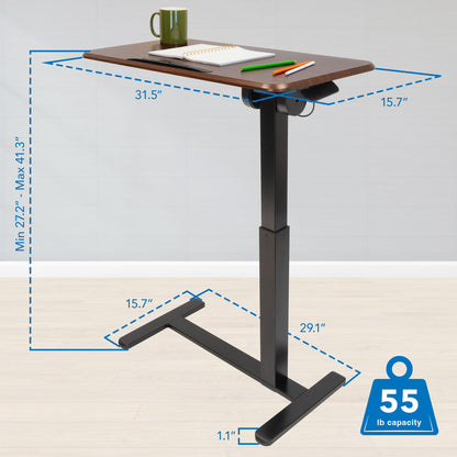 Mount It - Height Adjustable Overbed Desk with Tilt Tabletop