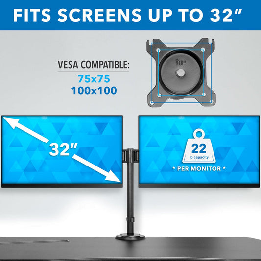 Mount It Extra Wide Sit-Stand Desk Converter with Dual Monitor Mount