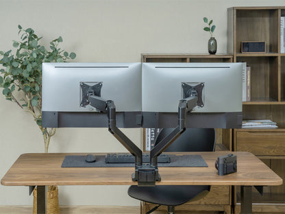 Light Wood-Adjustable Electric Standing Desk With Matte  Black Legs