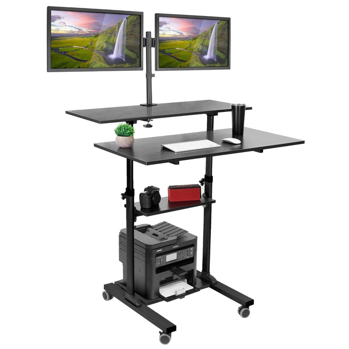 Mount It - Height Adjustable Rolling Stand up Desk MI-7972B