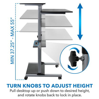 Mount It - Height Adjustable Rolling Stand up Desk MI-7970