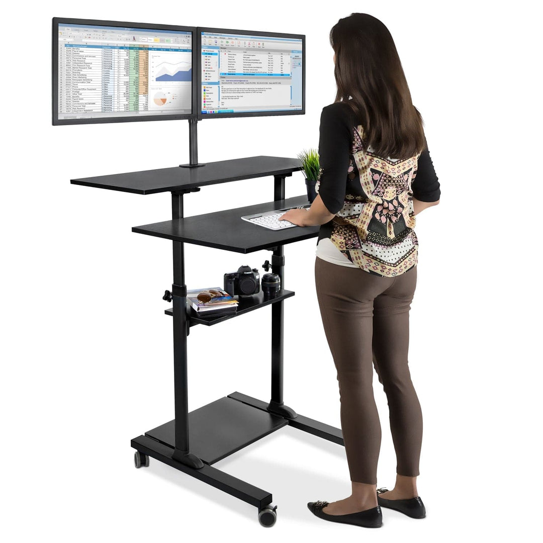 Mount It - Height Adjustable Rolling Stand up Desk MI-7972B