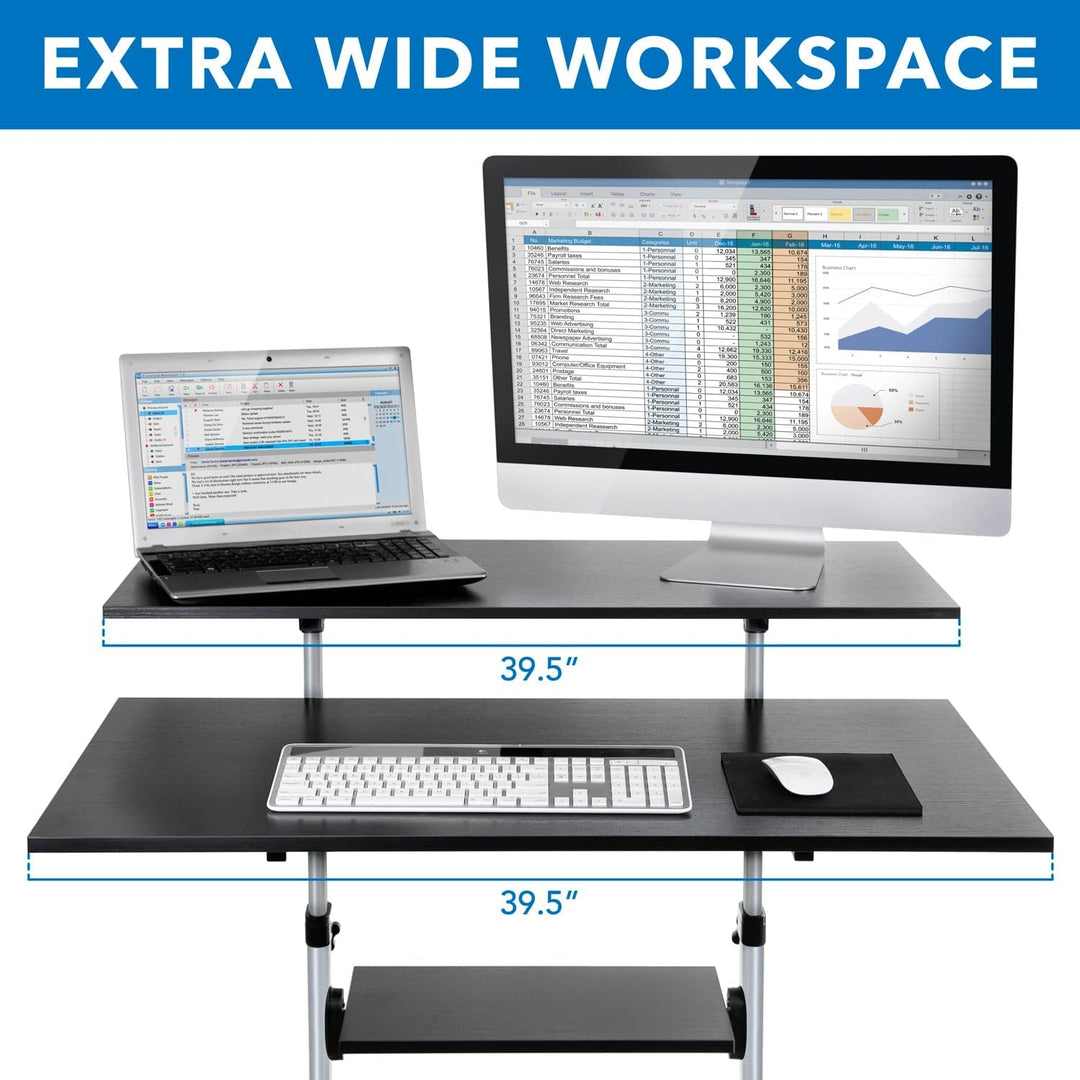 Mount It - Height Adjustable Rolling Stand up Desk MI-7970