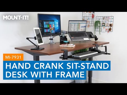 Hand Crank Sit-Stand Desk Frame