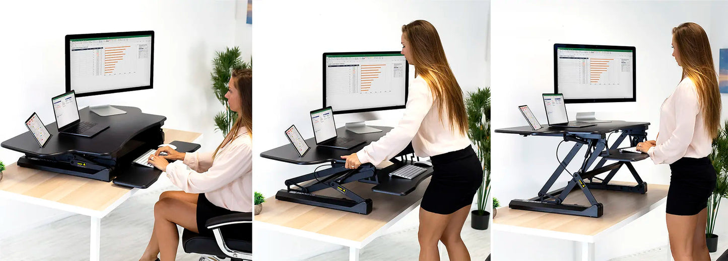 Extra Wide Height Adjustable Standing Desk Converter