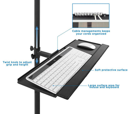 Mount It - Mobile Cart With Monitor Mount & CPU Holder