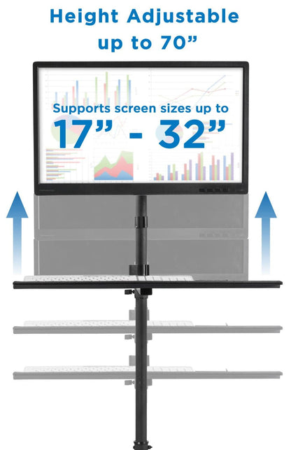 Mount It - Mobile Cart With Monitor Mount & CPU Holder