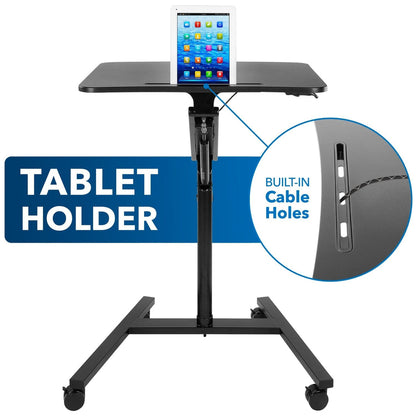 Mount It - Mobile Standing Desk with Locking Wheels