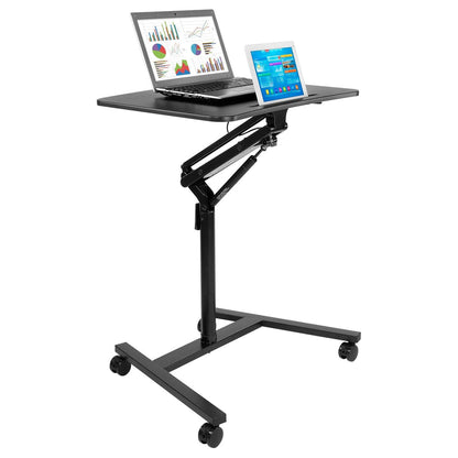 Mount It - Mobile Standing Desk with Locking Wheels