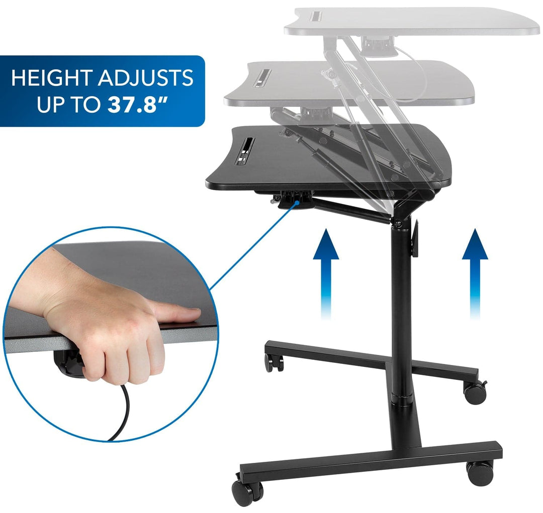 Mount It - Mobile Standing Desk with Locking Wheels