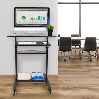 Mount It - Mobile Standing Desk with Retractable Keyboard