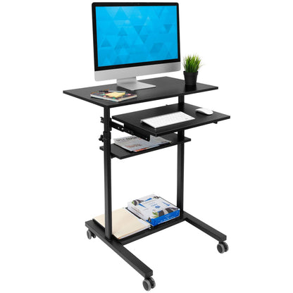 Mount It - Mobile Standing Desk with Retractable Keyboard