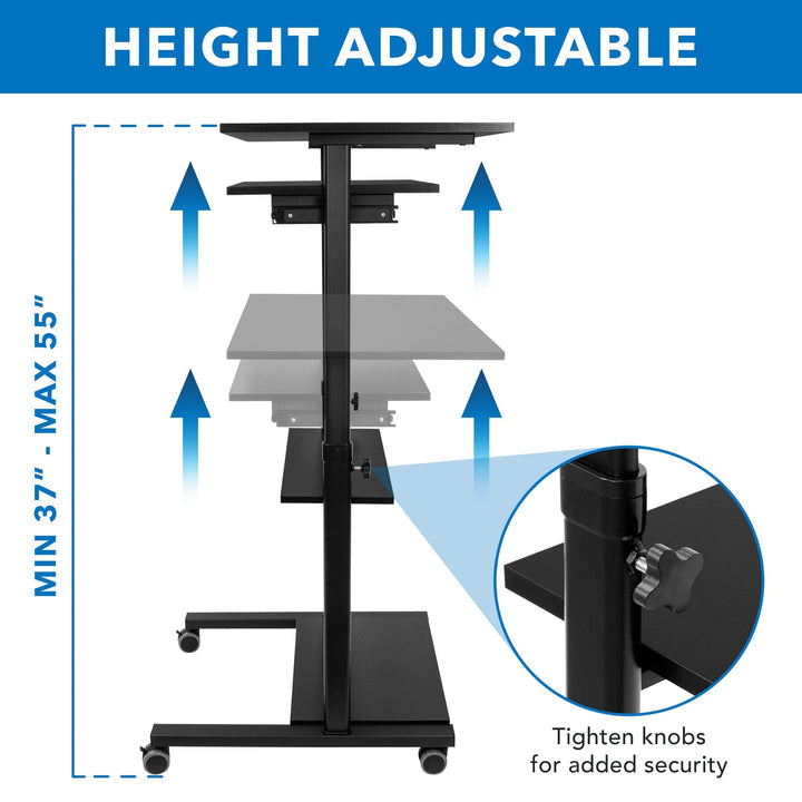 Mount It - Mobile Standing Desk with Retractable Keyboard