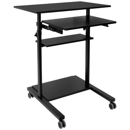 Mount It - Mobile Standing Desk with Retractable Keyboard