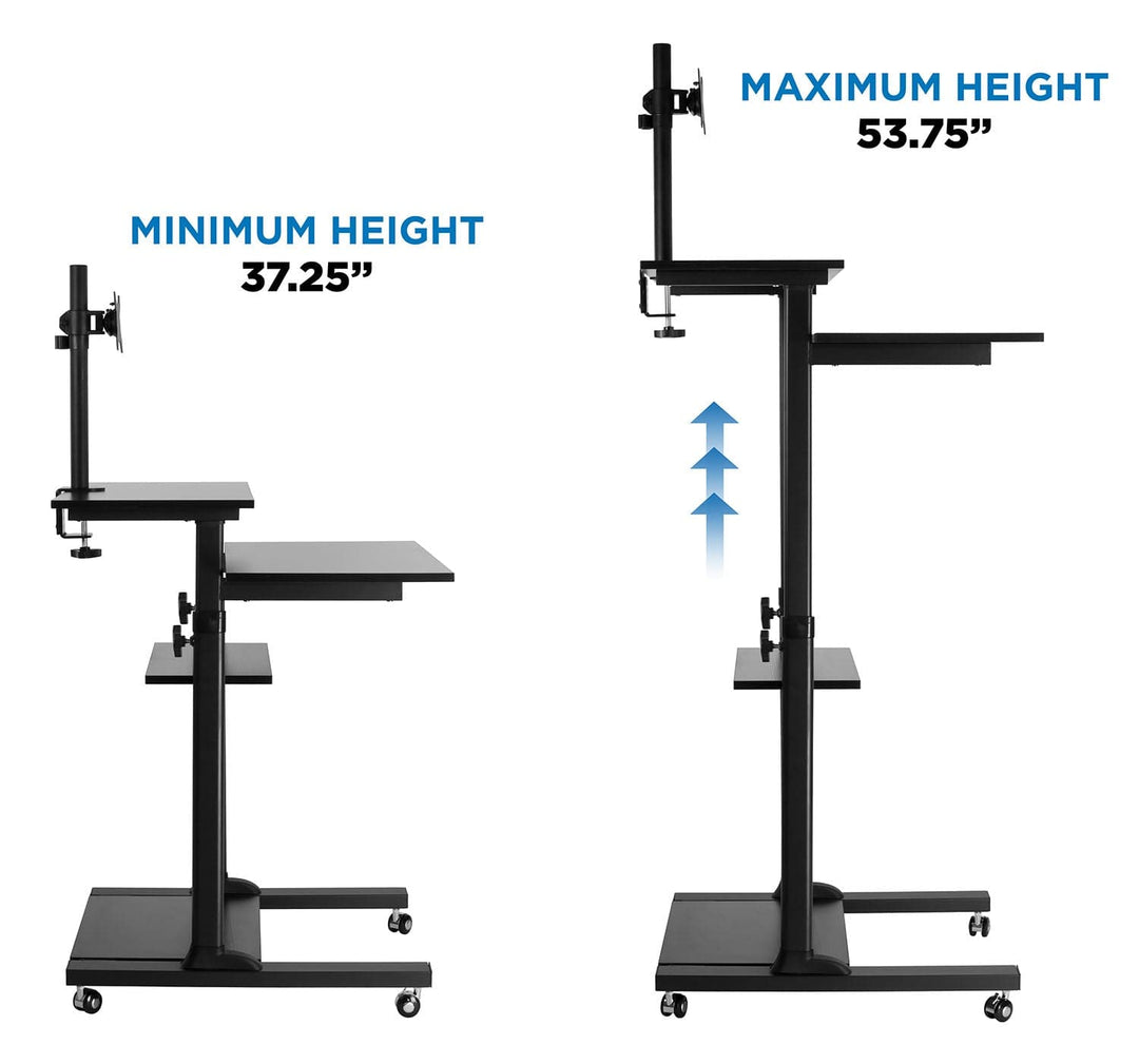 Mount It - Rolling Computer Work Station with Monitor Mount