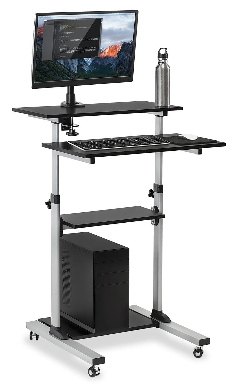 Mount It - Rolling Computer Work Station with Monitor Mount