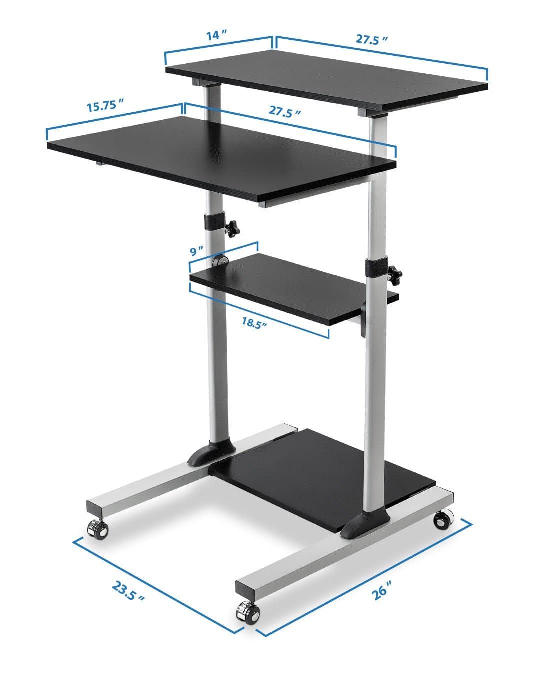 Mount It - Rolling Computer Work Station with Monitor Mount