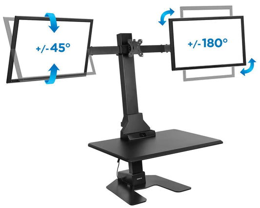 Standing Desk Converter with Triple Monitor Mount